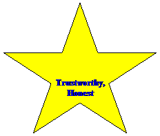 5-Point Star:  
Trustworthy, Honest
 
